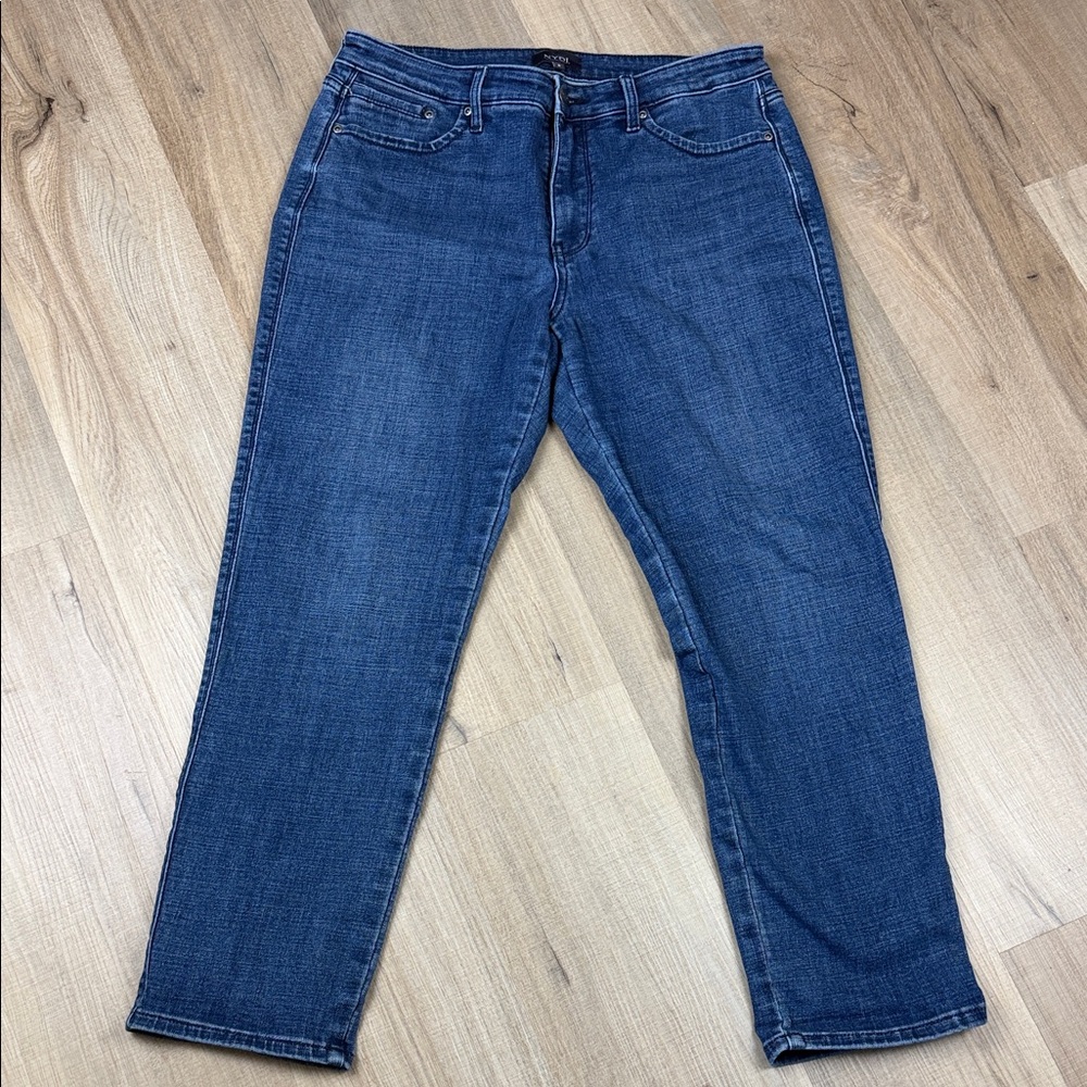 NYDJ Lift Tuck‎ Straight Leg Cropped Ankle Jeans Women's Size 8 Stretch Denim